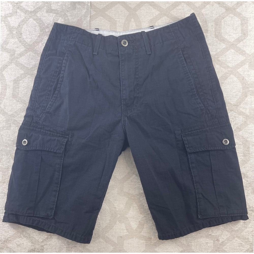 Levi Strauss Mens Cargo Shorts Dark Navy Blue Size W28 Utility Pockets‎